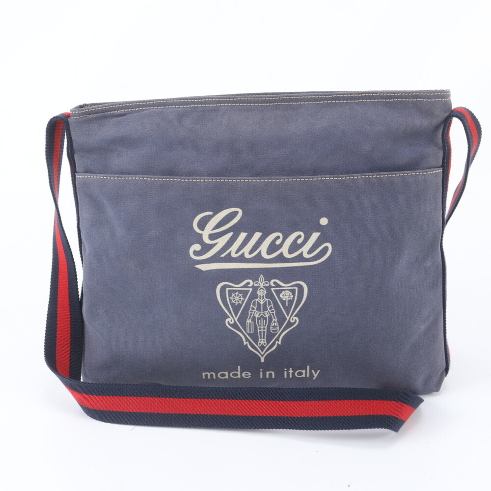 Gucci Crest 189676 Leather Shoulder Bag Messenger Tote for Men